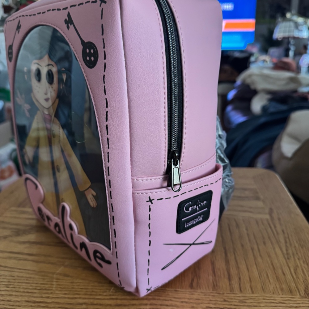 Loungefly Coraline Limited Edition Doll Pink Backpack - Picture 2 of 8